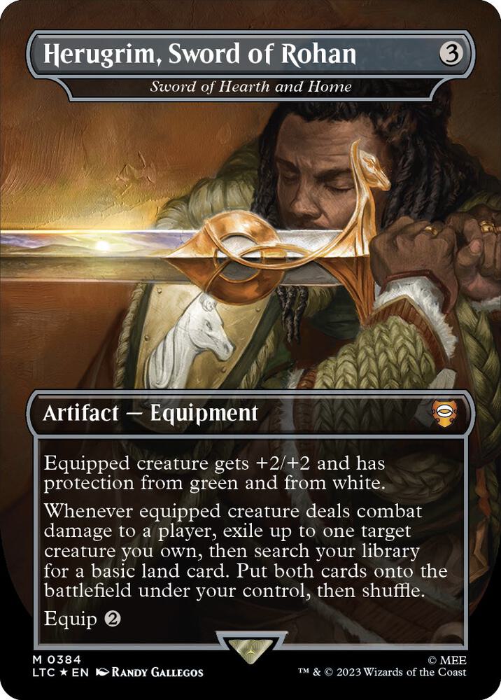 Herugrim, Sword of Rohan - Sword of Hearth and Home (Borderless) (Surge Foil) card image