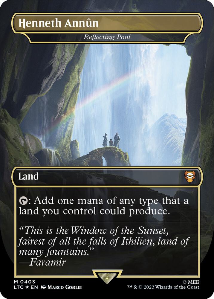 Henneth Annun - Reflecting Pool (Borderless) (Surge Foil) card image