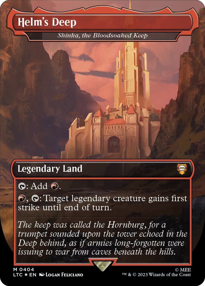 Helm's Deep - Shinka, the Bloodsoaked Keep (Borderless) (Surge Foil) card image