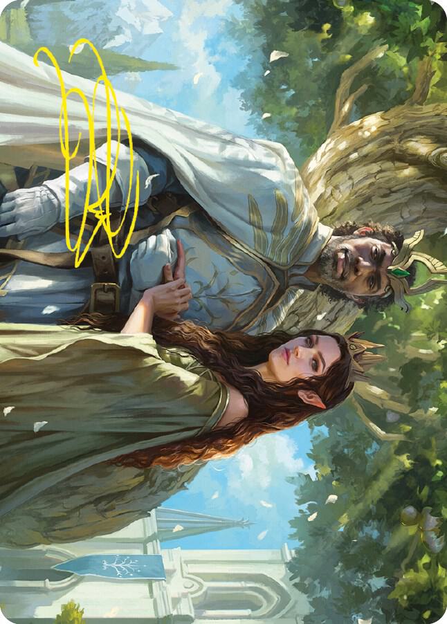 Aragorn and Arwen, Wed Art Card (Gold-Stamped Signature) card image