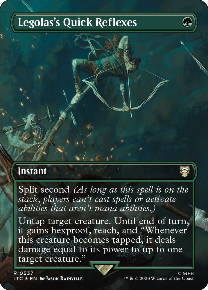 Legolas's Quick Reflexes (Borderless) (Surge Foil) card image