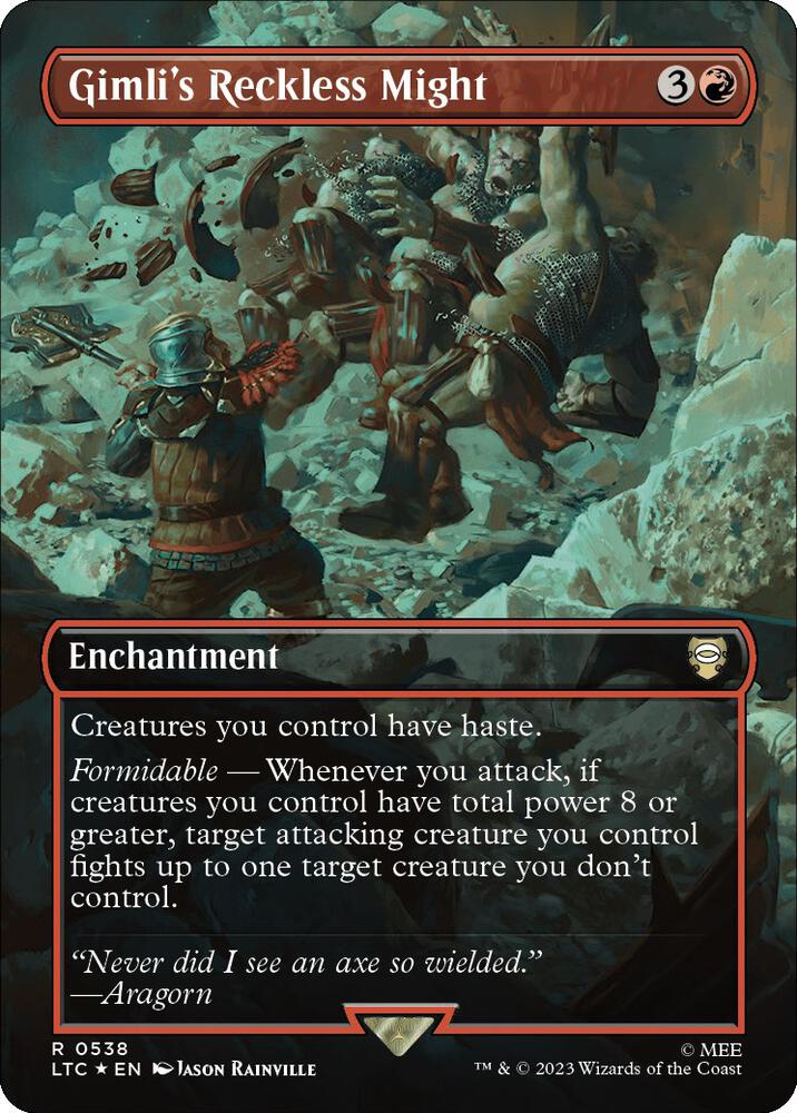 Gimli's Reckless Might (Borderless) (Surge Foil) card image