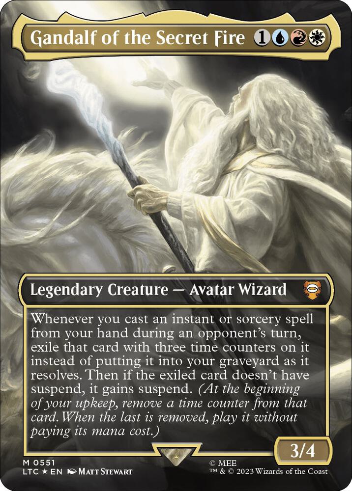 Gandalf of the Secret Fire (Borderless) (Surge Foil) card image