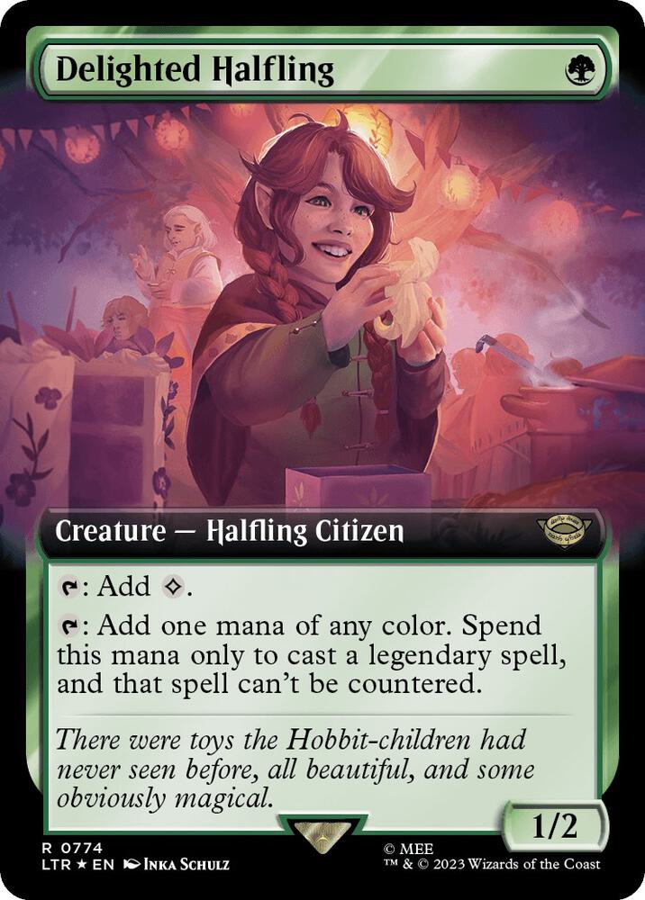 Delighted Halfling (Extended Art) (Surge Foil) card image