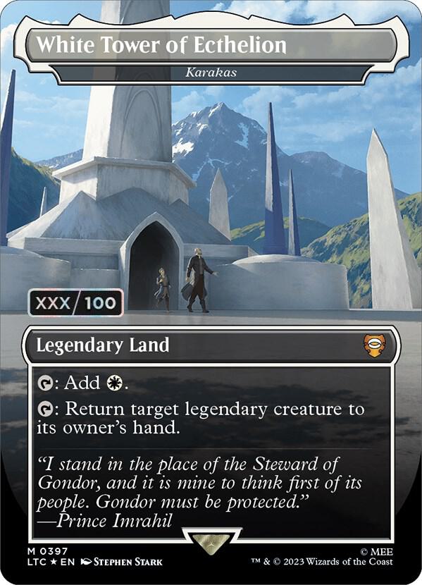 White Tower of Ecthelion - Karakas (Borderless) (Serial Numbered) card image