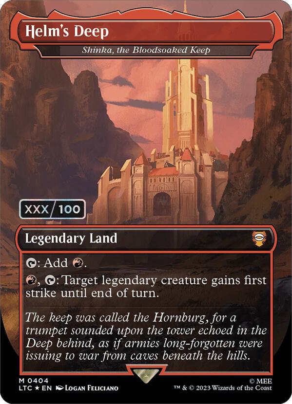 Helm's Deep - Shinka, the Bloodsoaked Keep (Borderless) (Serial Numbered) card image