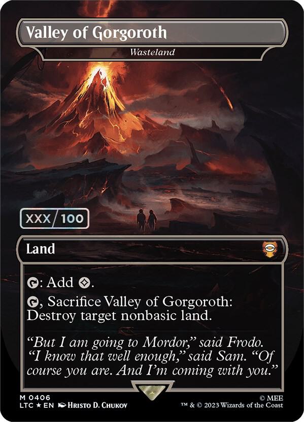 Valley of Gorgoroth - Wasteland (Borderless) (Serial Numbered) card image