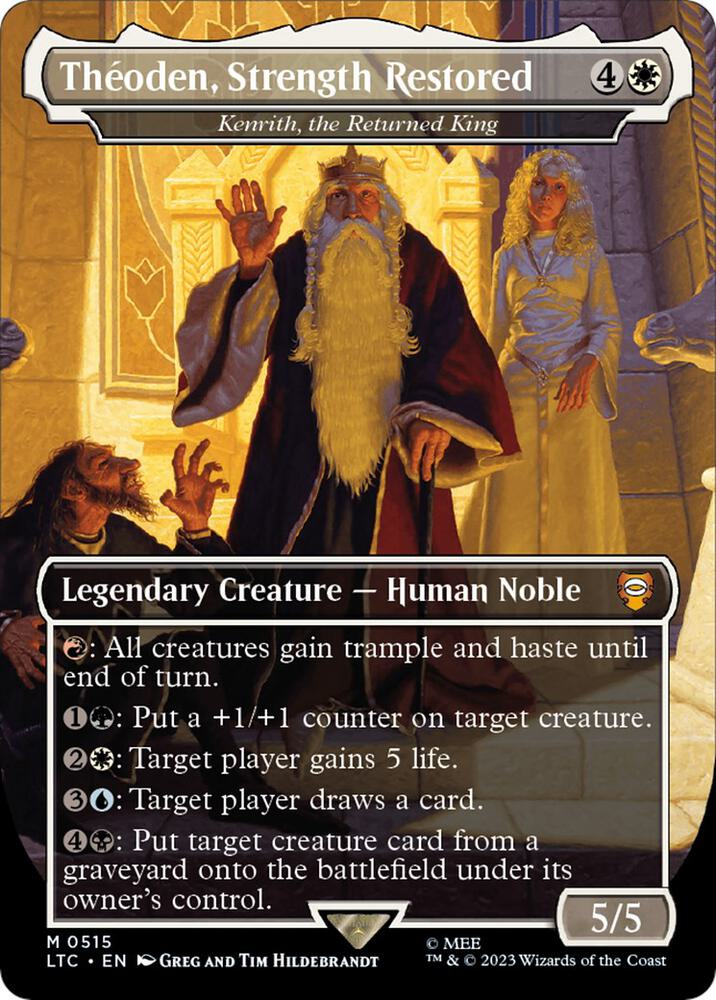 Theoden, Strength Restored - Kenrith, the Returned King (Borderless) card image