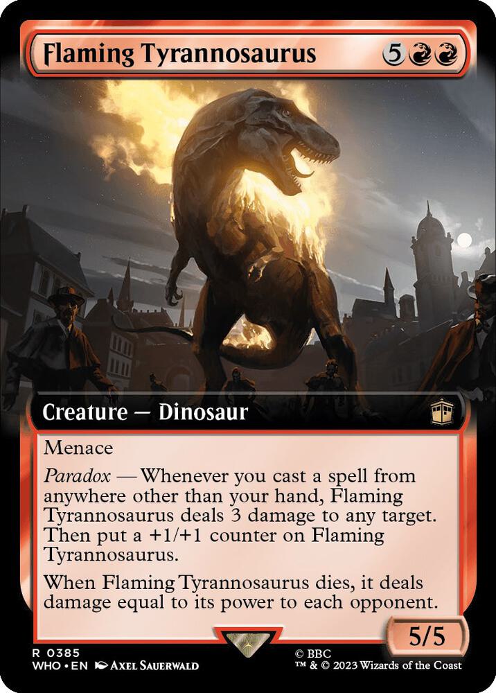 Flaming Tyrannosaurus (Extended Art) card image