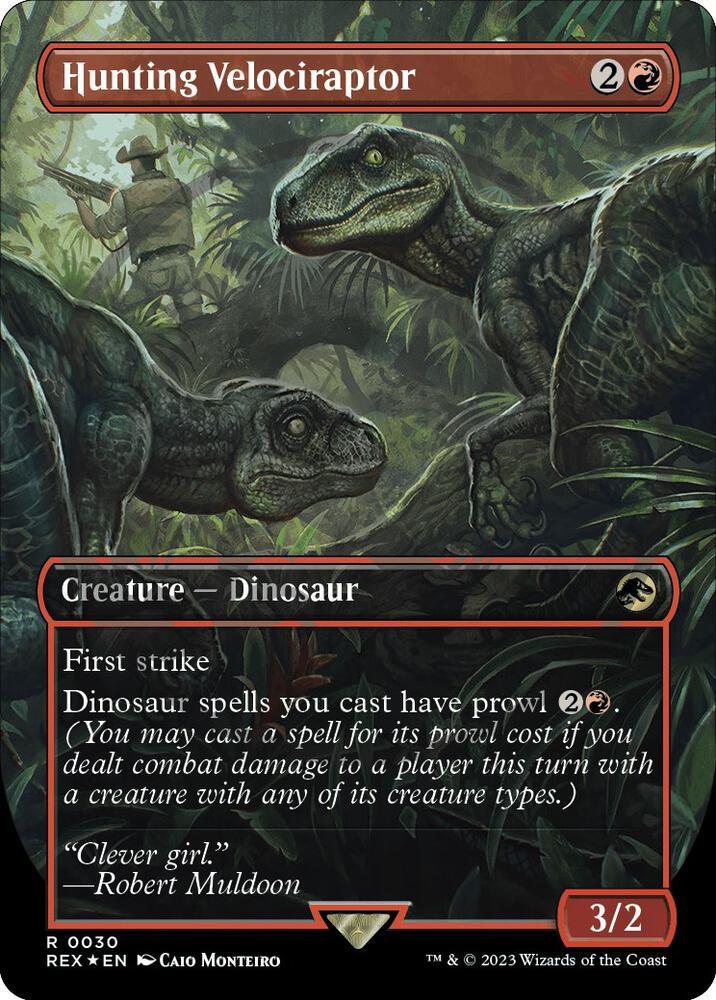 Hunting Velociraptor (Borderless) (Emblem) card image