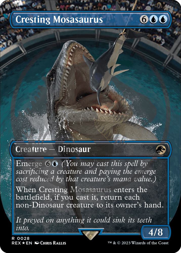 Cresting Mosasaurus (Borderless) (Emblem) card image