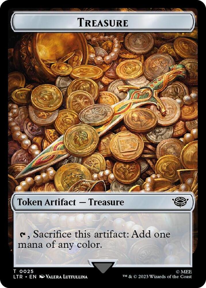 Treasure // Food (0024) Double-Sided Token (Surge Foil) card image