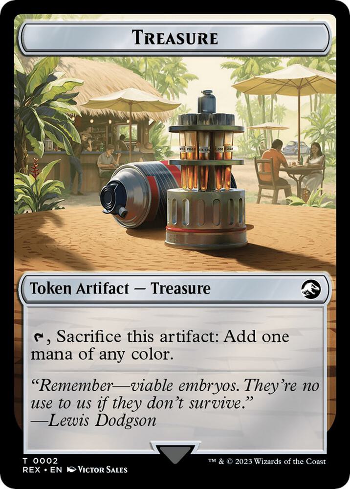 Treasure (0002) // Dinosaur (0009) Double-Sided Token card image