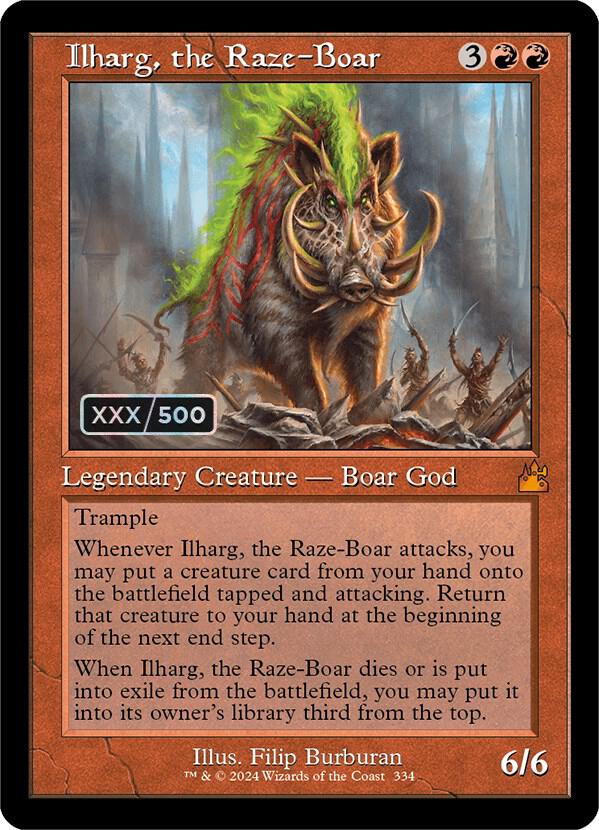 Ilharg, the Raze-Boar (Retro Frame) (Serial Numbered) card image