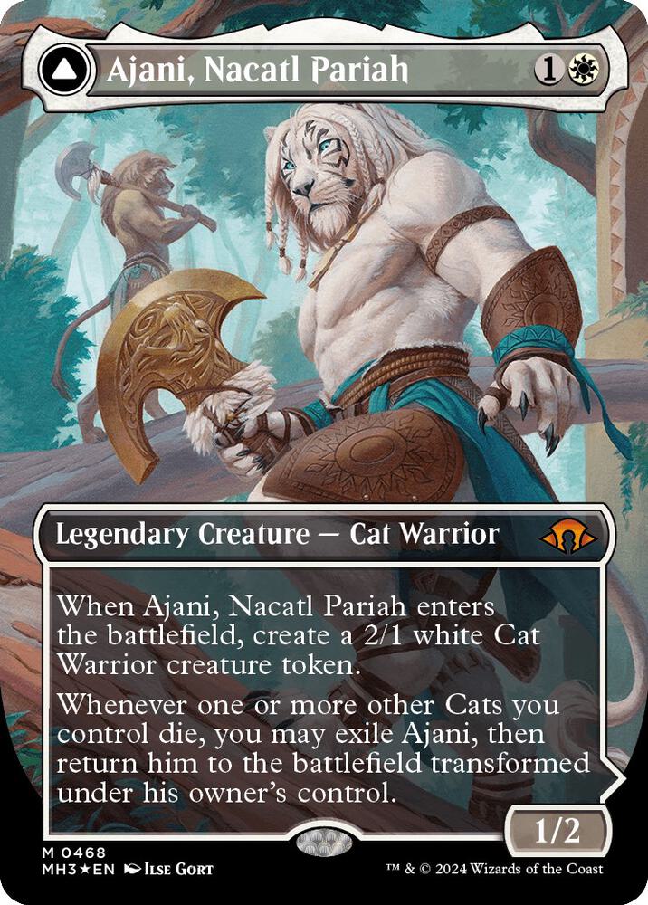 Ajani, Nacatl Pariah (Borderless) (Textured Foil) card image