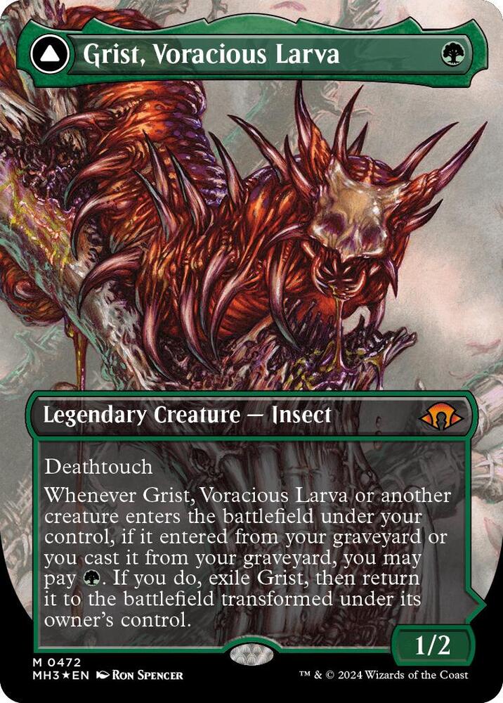 Grist, Voracious Larva (Borderless) (Textured Foil) card image