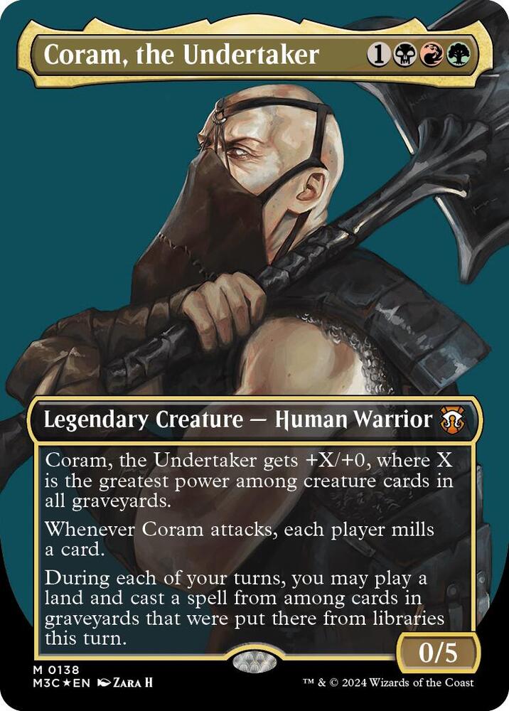 Coram, the Undertaker (Borderless) (Ripple Foil) card image