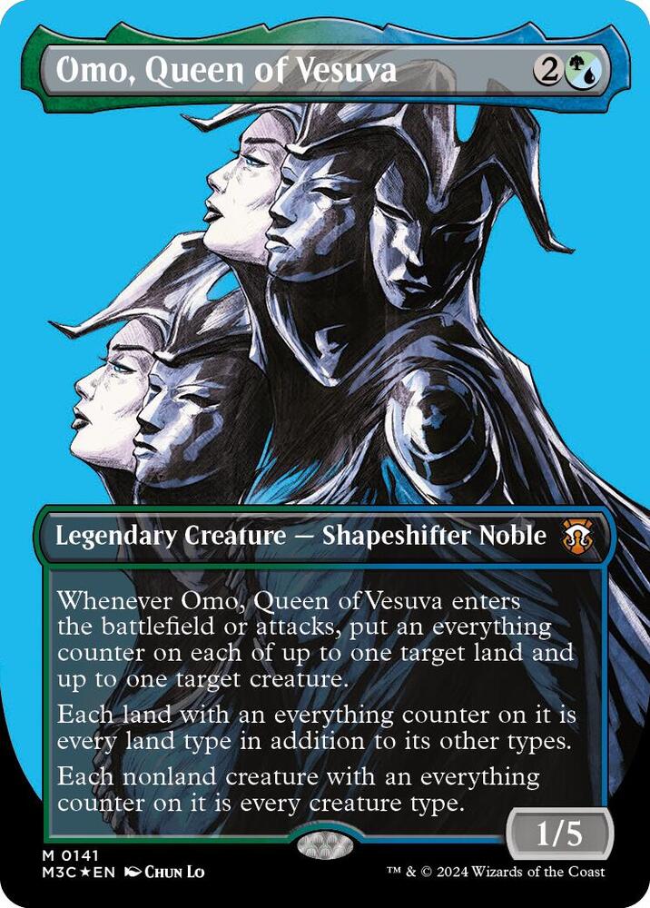 Omo, Queen of Vesuva (Borderless) (Ripple Foil) card image