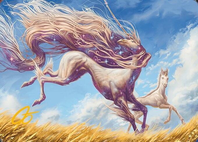 Nyxborn Unicorn Art Card (Gold-Stamped Signature) card image