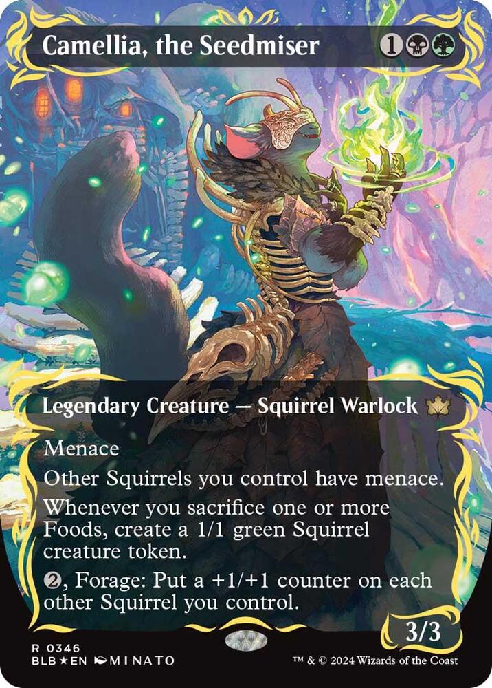 Camellia, the Seedmiser (Borderless) (Raised Foil) card image