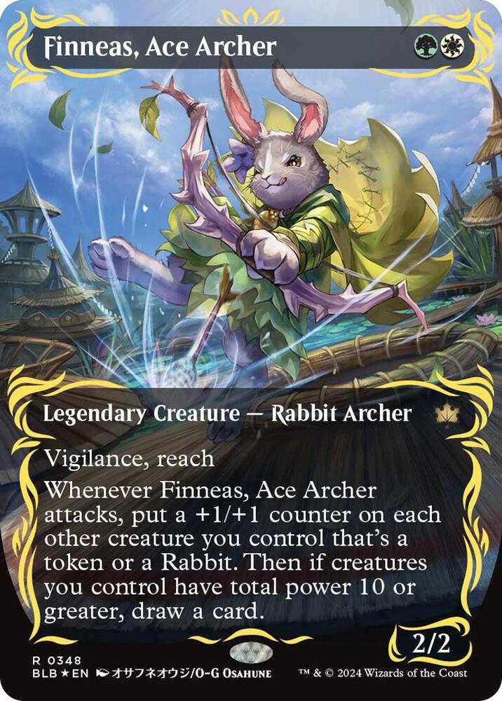 Finneas, Ace Archer (Borderless) (Raised Foil) card image