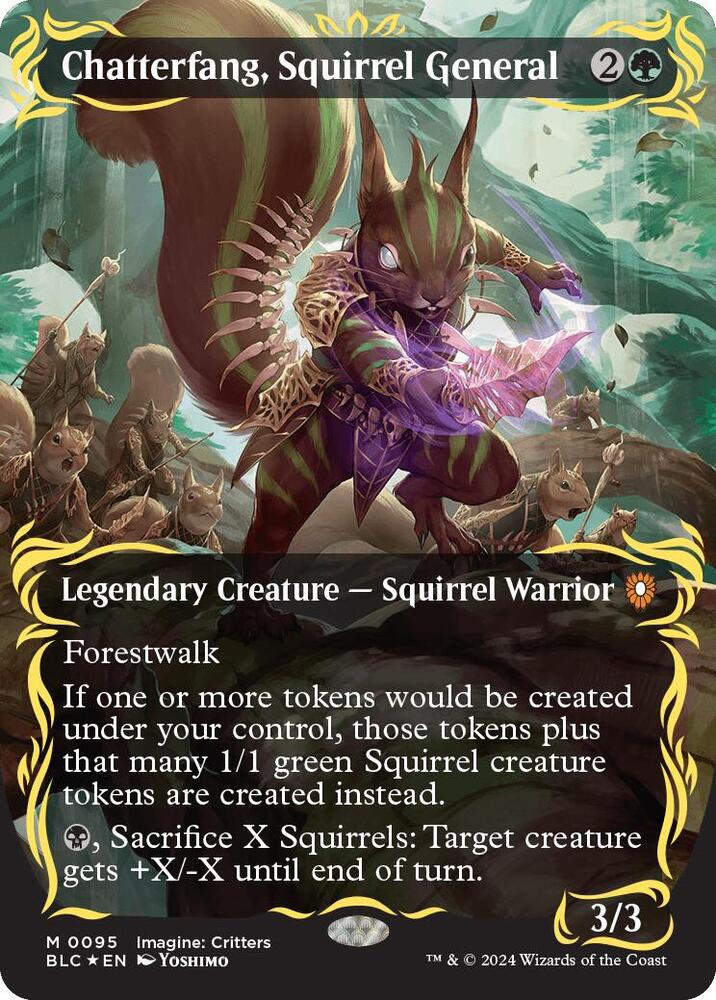 Chatterfang, Squirrel General (Borderless) (Raised Foil) card image