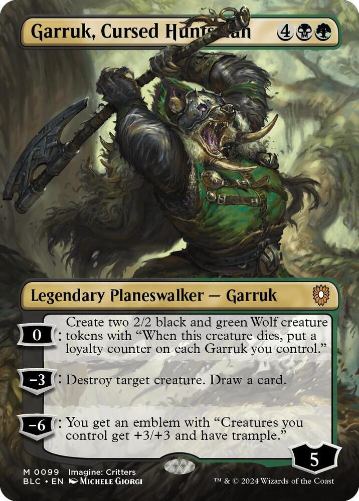 Garruk, Cursed Huntsman (Borderless) card image