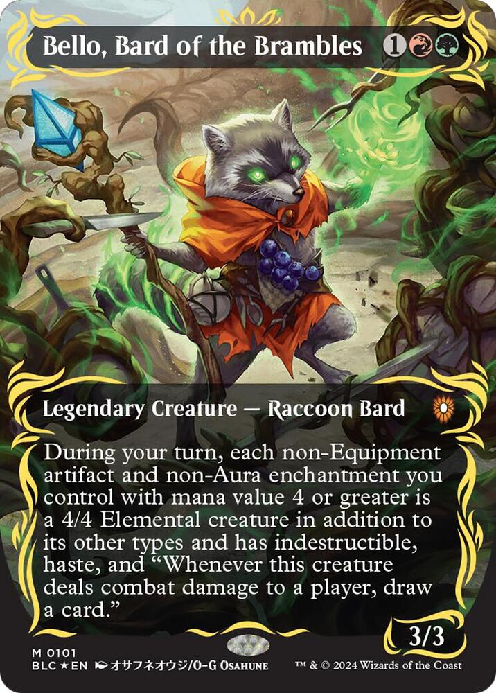 Bello, Bard of the Brambles (Borderless) (Raised Foil) card image