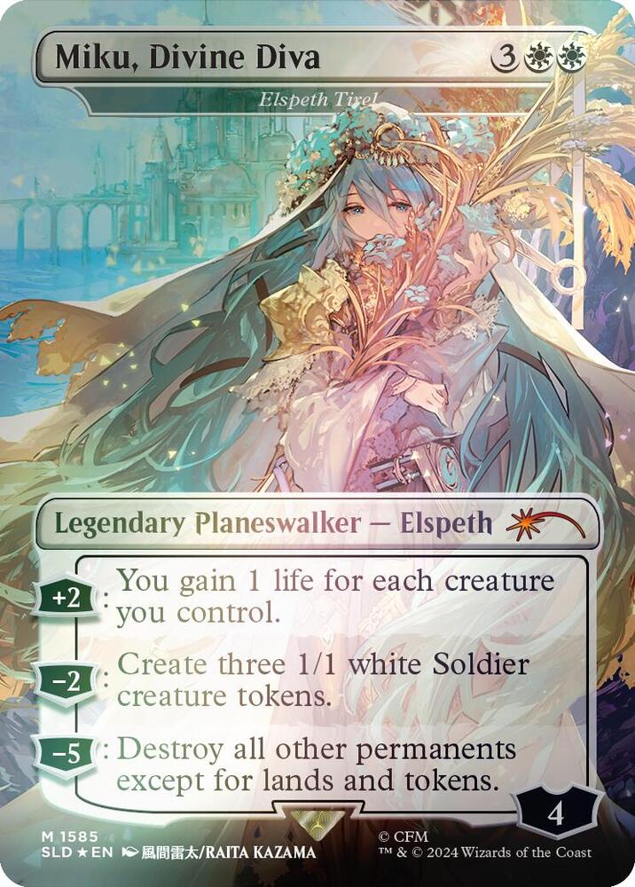 Miku, Divine Diva - Elspeth Tirel (Rainbow Foil) card image