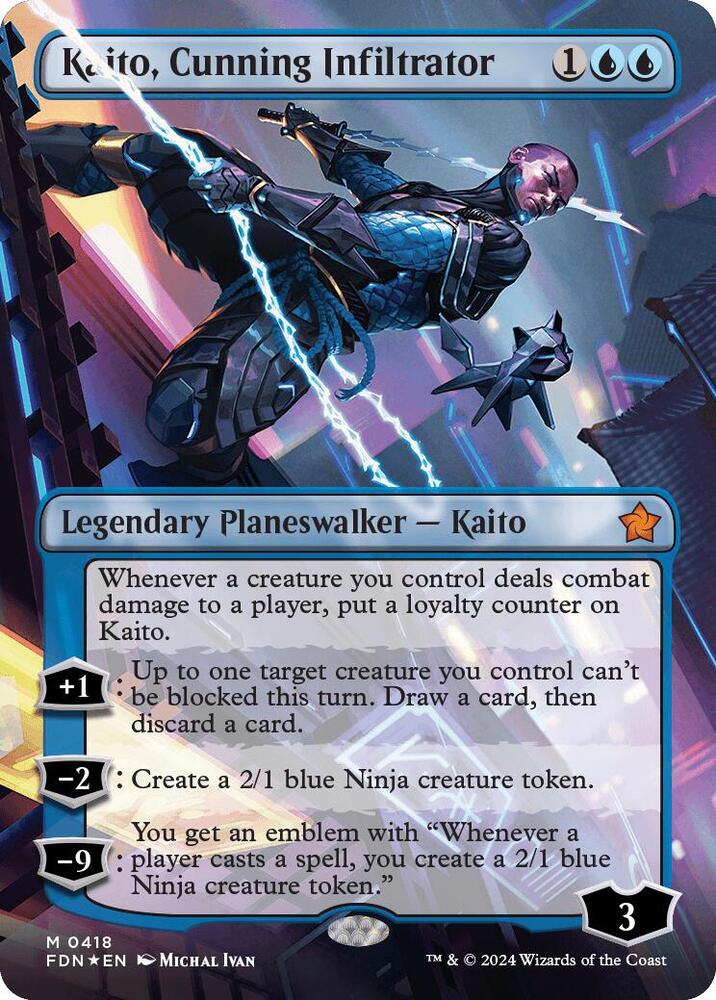 Kaito, Cunning Infiltrator (Borderless) (Mana Foil) card image