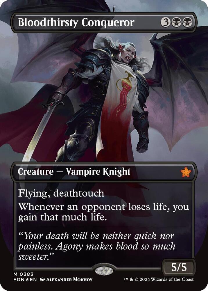 Bloodthirsty Conqueror (Borderless) (Mana Foil) card image