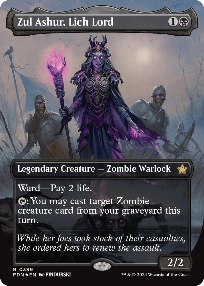 Zul Ashur, Lich Lord (Borderless) (Mana Foil) card image