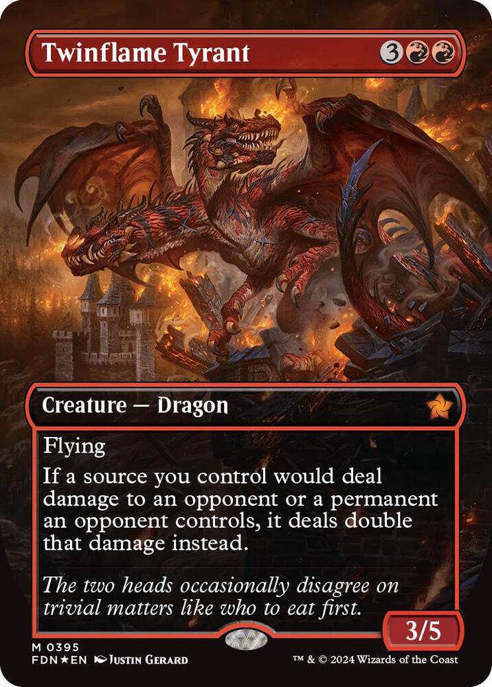 Twinflame Tyrant (Borderless) (Mana Foil) card image