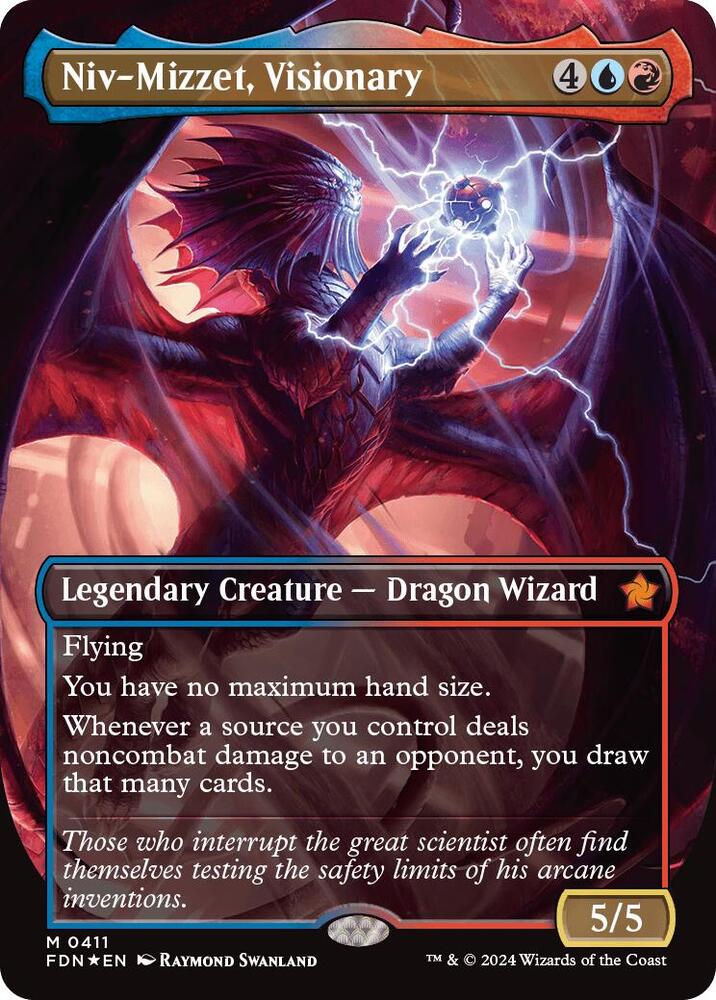 Niv-Mizzet, Visionary (Borderless) (Mana Foil) card image