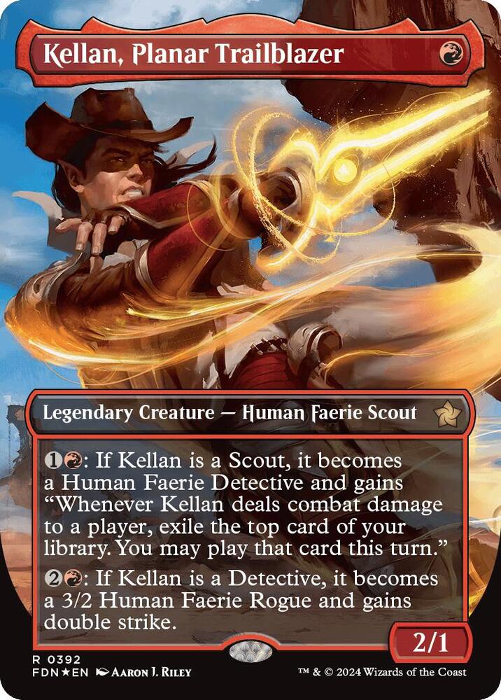 Kellan, Planar Trailblazer (Borderless) (Mana Foil) card image