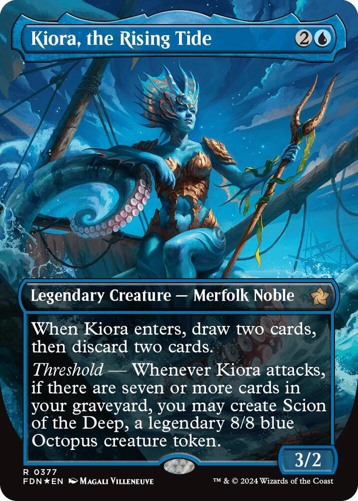 Kiora, the Rising Tide (Borderless) (Mana Foil) card image
