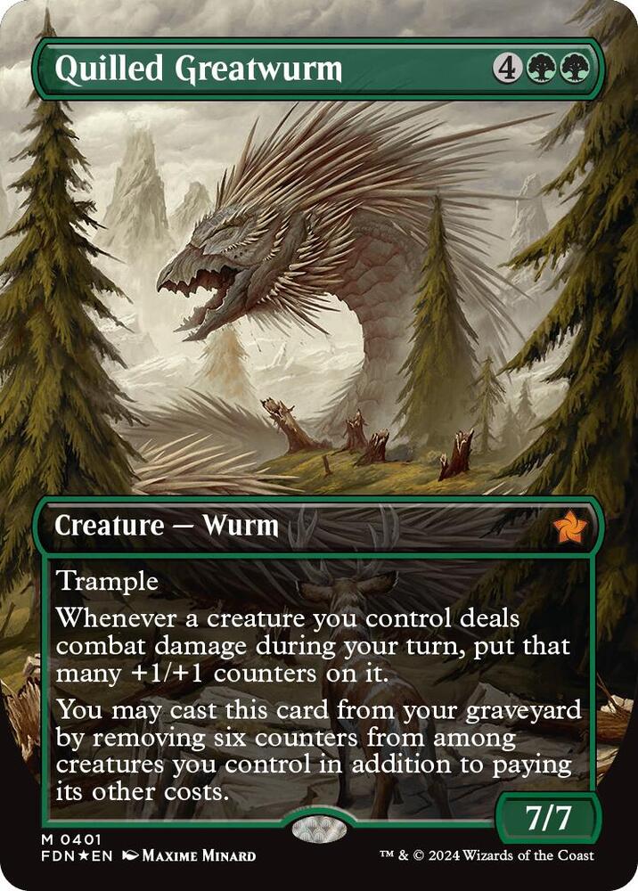 Quilled Greatwurm (Borderless) (Mana Foil) card image