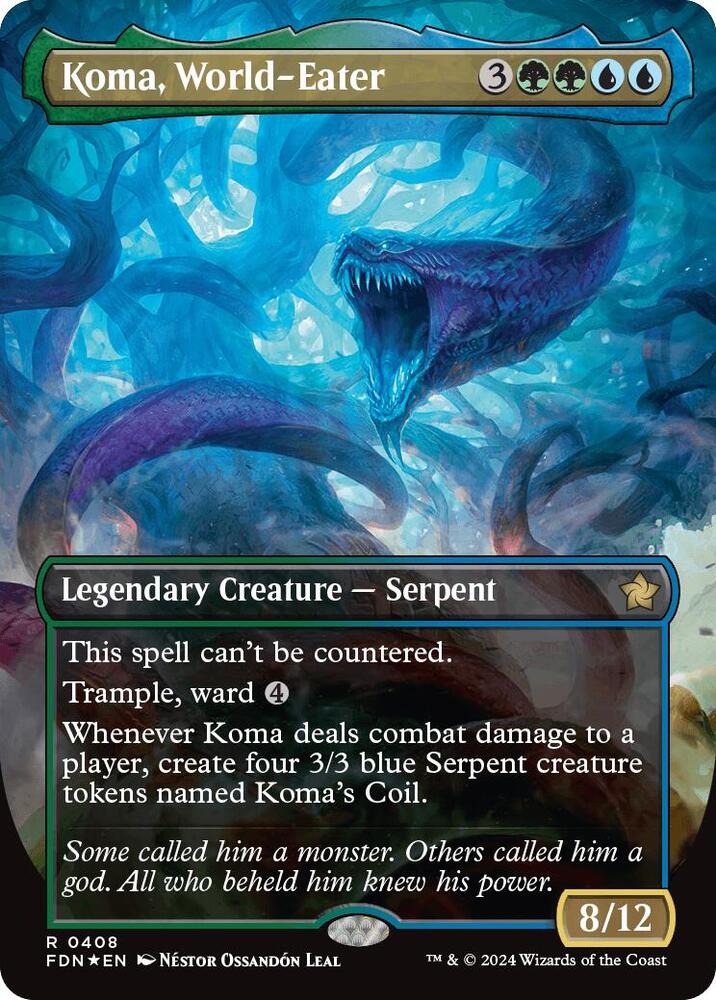Koma, World-Eater (Borderless) (Mana Foil) card image