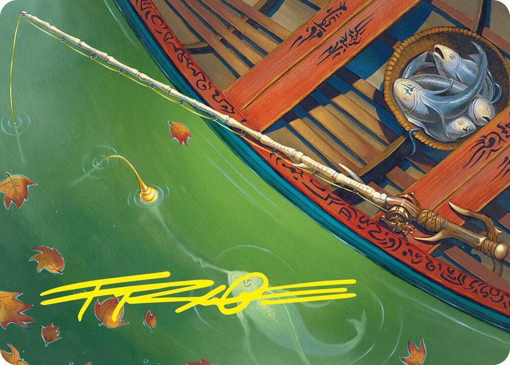 Fishing Pole Art Card (18/54) (Gold-Stamped Signature) card image