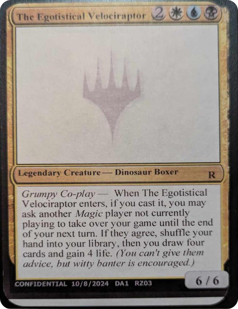 The Egotistical Velociraptor card image