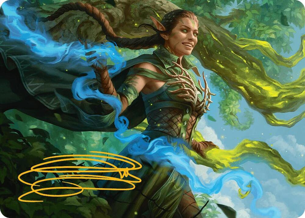 Nissa, Worldsoul Speaker Art Card (Gold-Stamped Signature) card image
