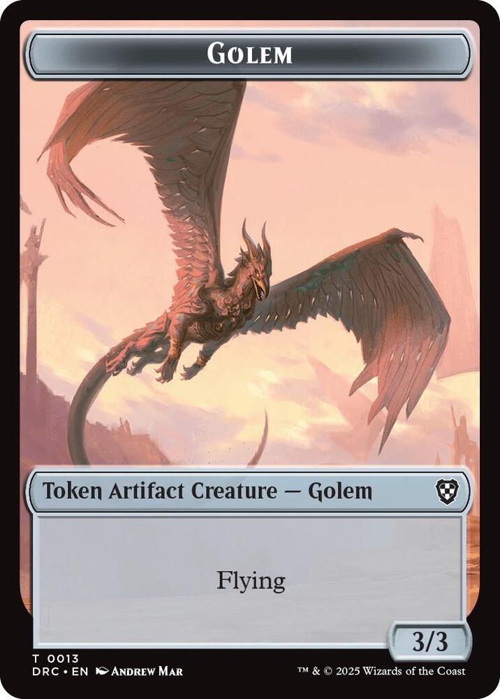 Golem (0013) // Nalaar Aetherjet Double-Sided Token card image