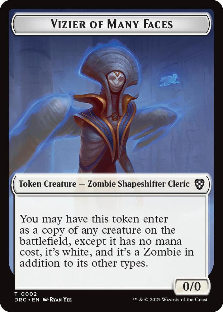 Vizier of Many Faces // Zombie (0003) Double-Sided Token card image