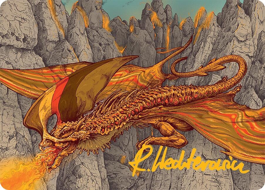 Magmatic Hellkite Art Card (34/54) (Gold-Stamped Signature) card image