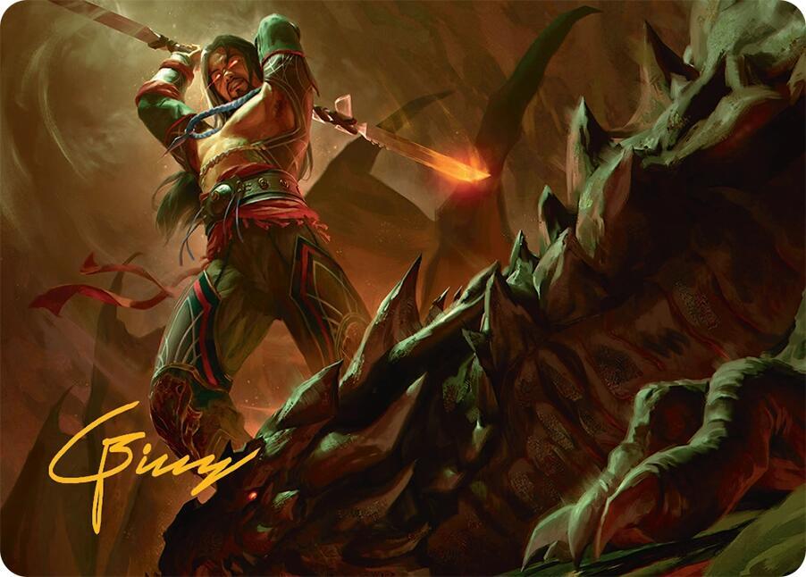 Sarkhan's Resolve Art Card (18/54) (Gold-Stamped Signature) card image