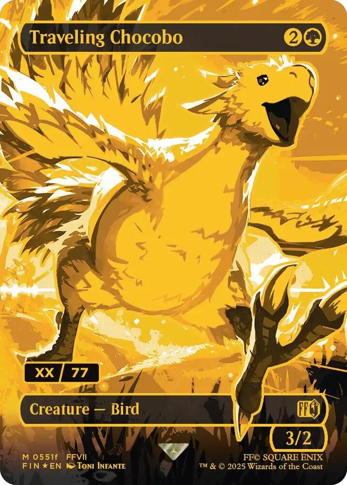 Traveling Chocobo (Borderless) (Serial Numbered) card image