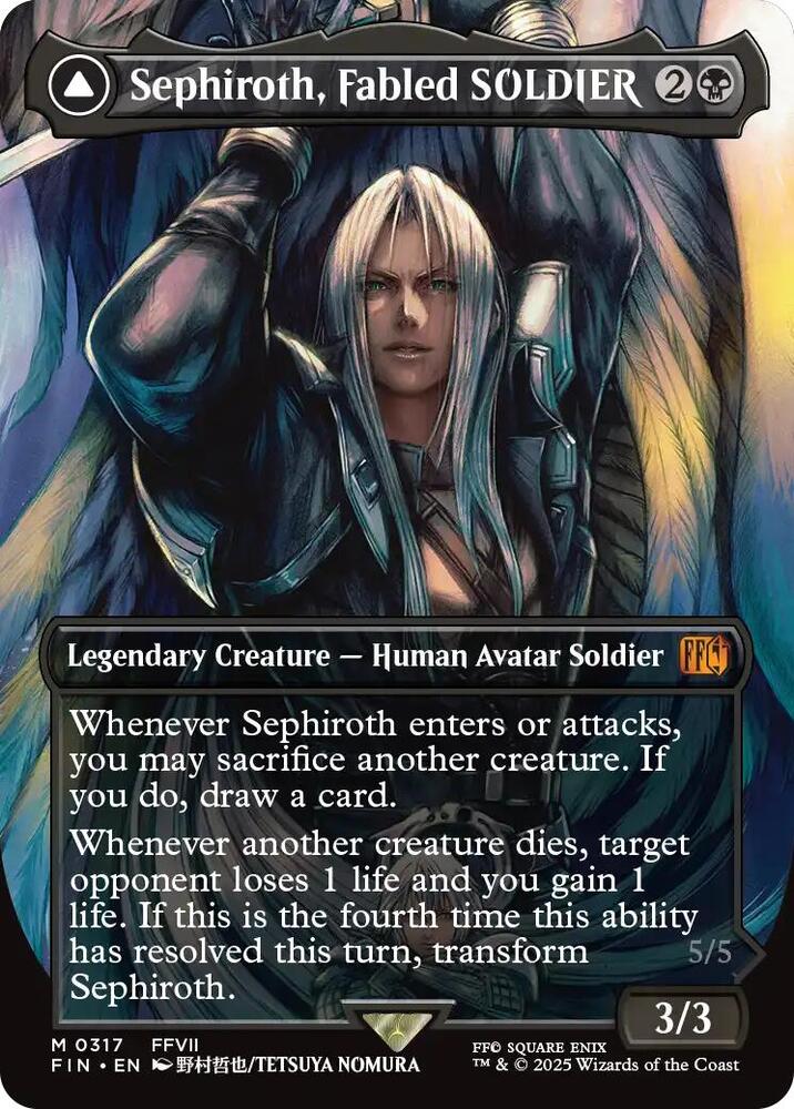 Sephiroth, Fabled SOLDIER (0317) (Borderless) card image