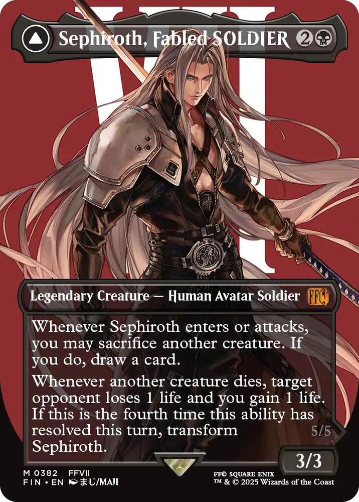 Sephiroth, Fabled SOLDIER (0382) (Borderless) card image