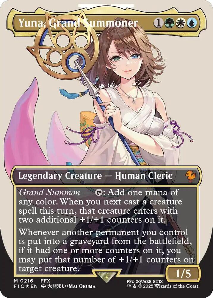 Yuna, Grand Summoner (Borderless) (Surge Foil) card image