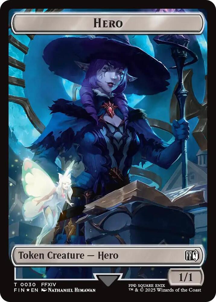 Hero (0030) // Wizard (0035) Double-Sided Token (Surge Foil) card image